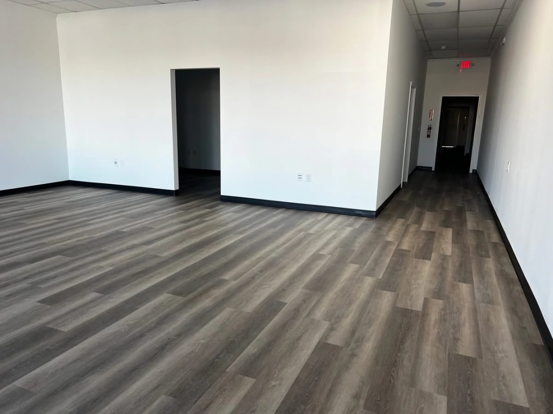 Vinyl plank flooring in office