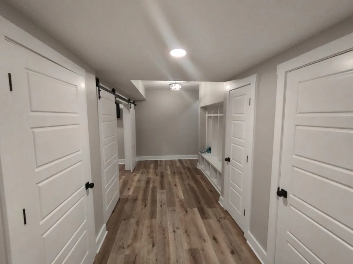 Vinyl plank flooring in hallway