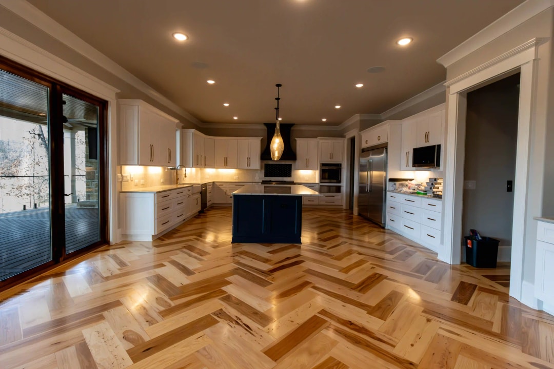 Custom flooring design in Kitchen