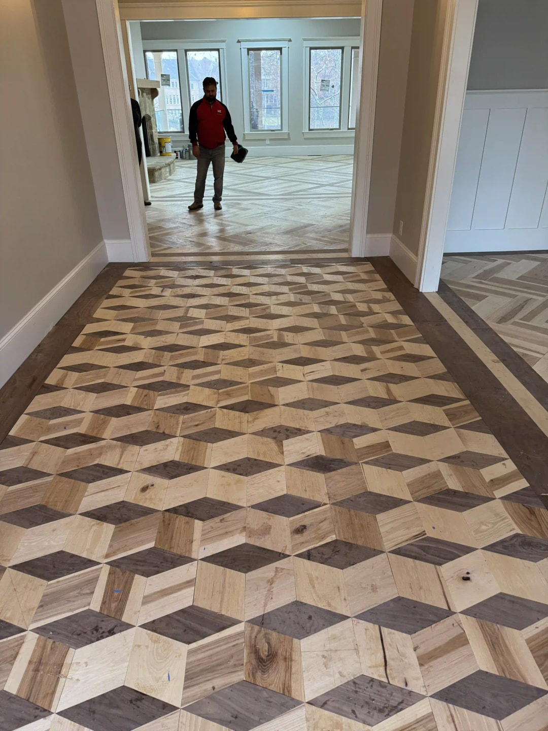 Custom flooring design in Luxury Home